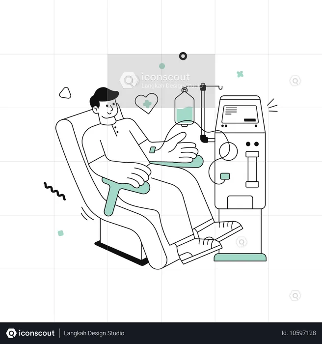 Man Donating Blood  Illustration