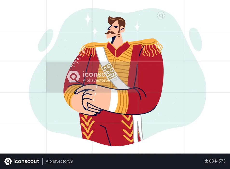 Man dressed as Russian tsar  Illustration
