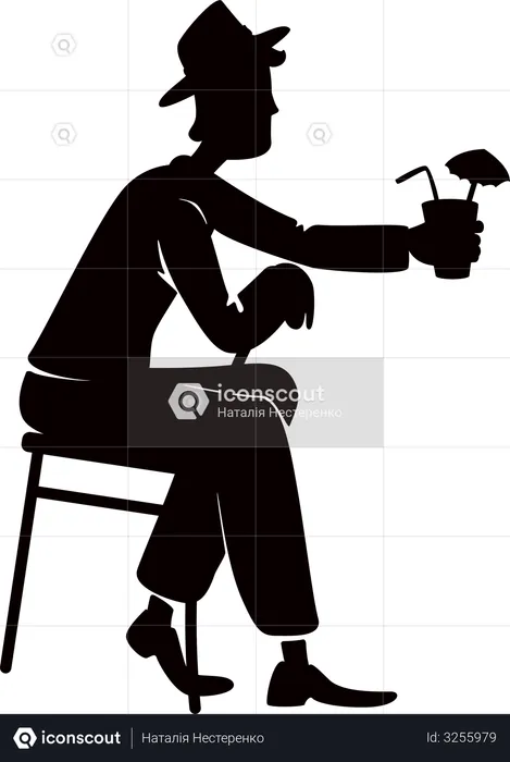 Man drinking alcohol  Illustration