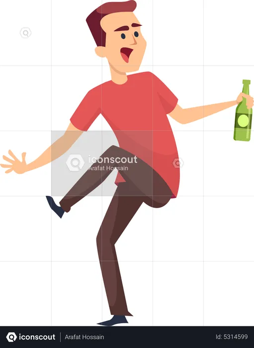 Man drinking alcohol  Illustration