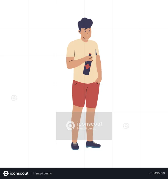 Man drinking beer  Illustration