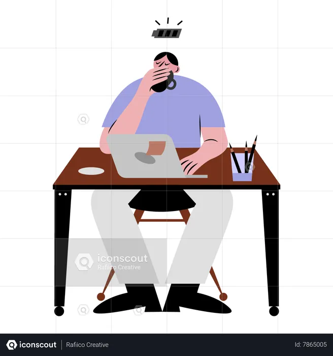 Man drinking coffee  Illustration
