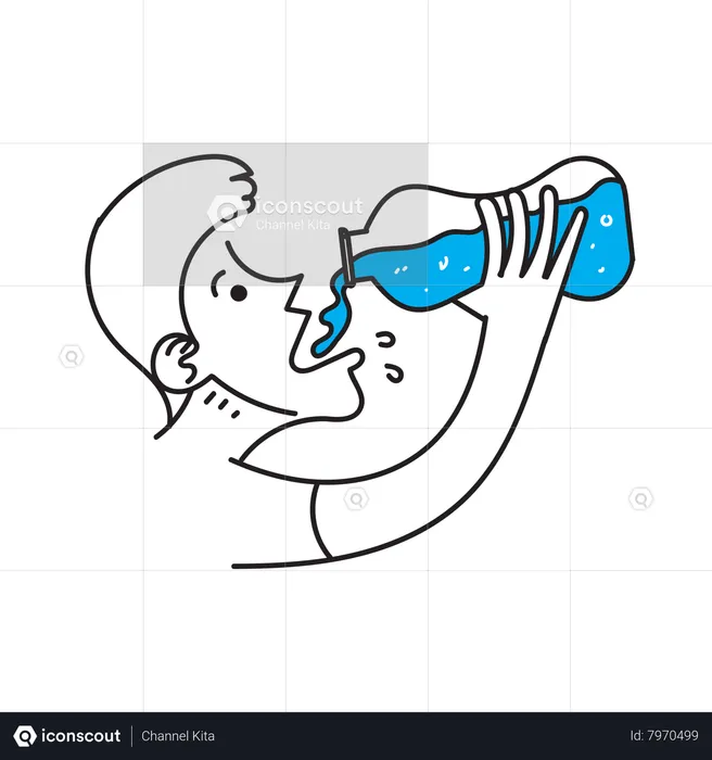 Best Man Drinking Water Illustration Download In Png And Vector Format 5480