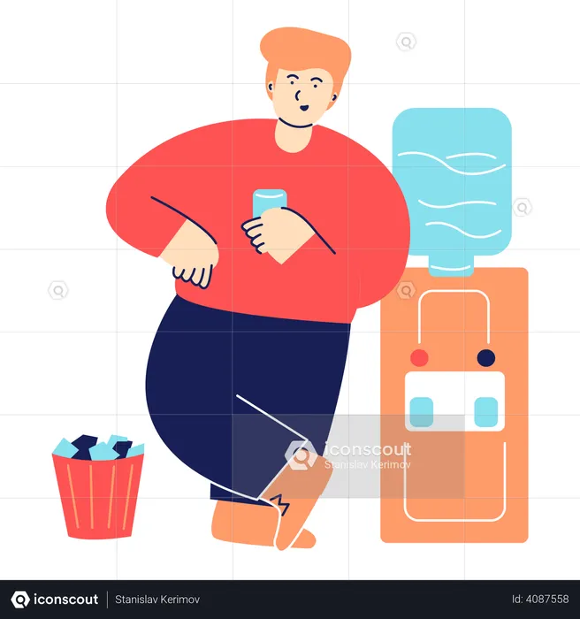 Man drinking water  Illustration