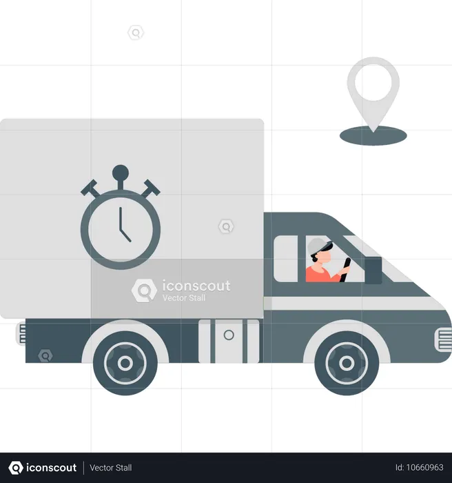 Man driving the van  Illustration