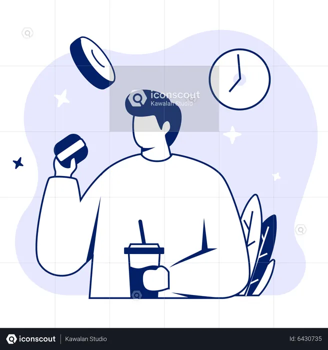 Best Man Eating Junk Food Illustration Download In PNG Vector Format best-man-eating-junk-food-illustration-download-in-png-vector-format
