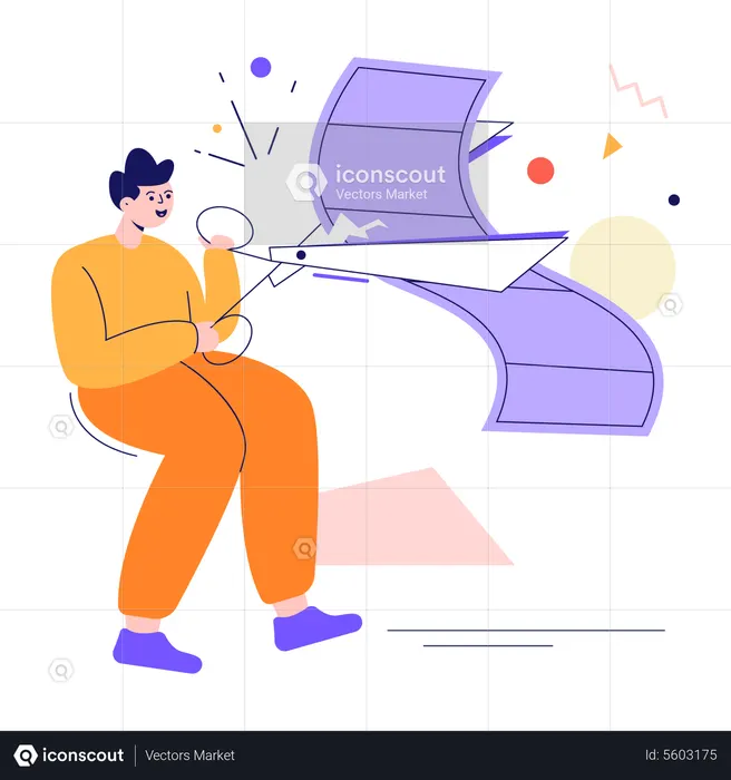 Man editing video  Illustration