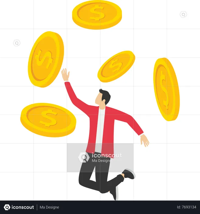 Man enjoy financial freedom and independence  Illustration