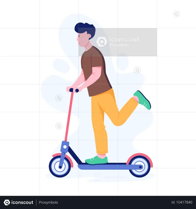 Man enjoying Electric Ride  Illustration