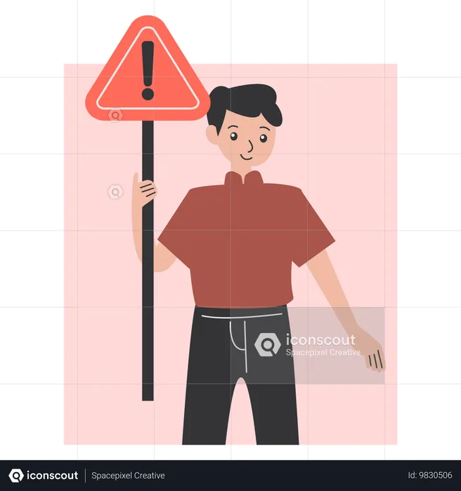 Man enters into Danger Zone  Illustration