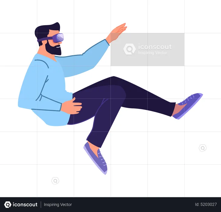 Man experiencing virtual reality  Illustration