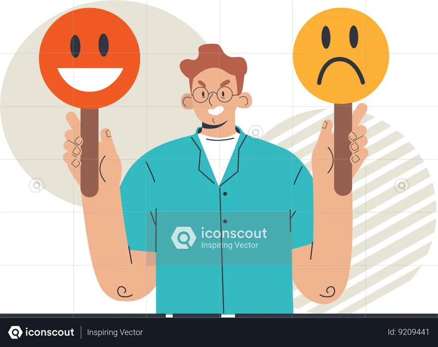 Man faces emotional breakdown  Illustration