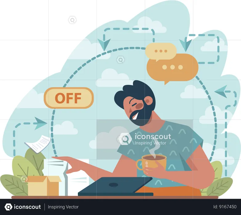Man faces internet issues  Illustration