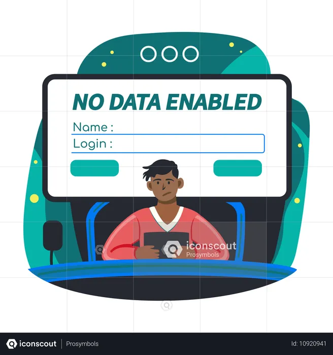 Man facing login dashboard error  Illustration