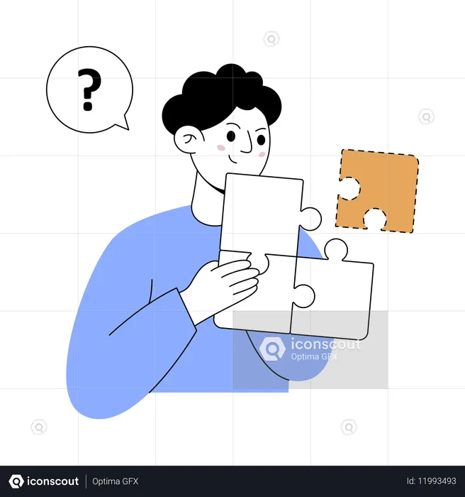 Man facing missing error  Illustration