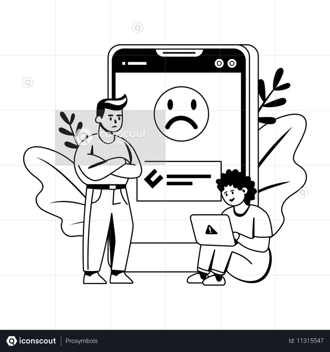 Man Facing Network Issue  Illustration