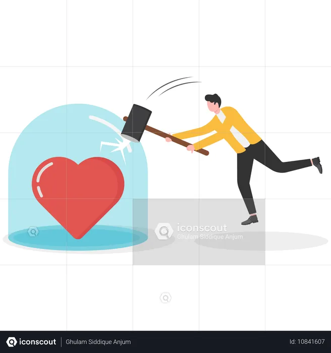 Man facing relationship problem  Illustration