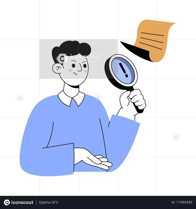 Man facing search error  Illustration