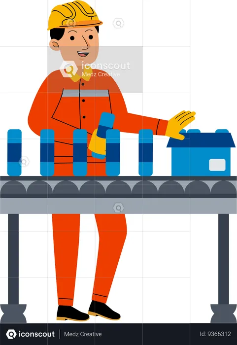 Man Factory Worker  Illustration
