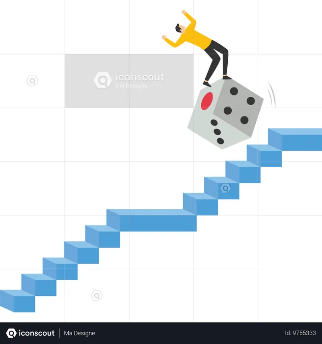 Man falling down from unstable investment market  Illustration