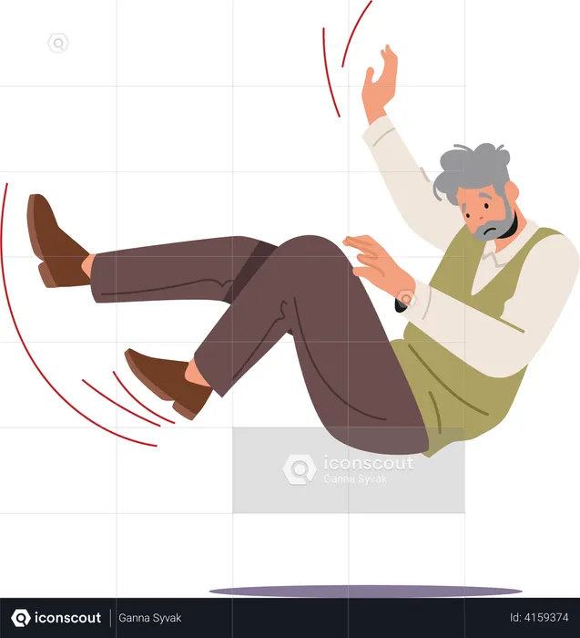 Man falling from height  Illustration