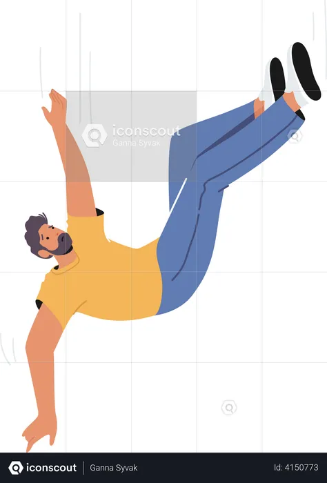 Man falling from height  Illustration