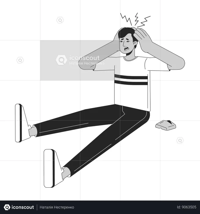 Man falls on floor  Illustration