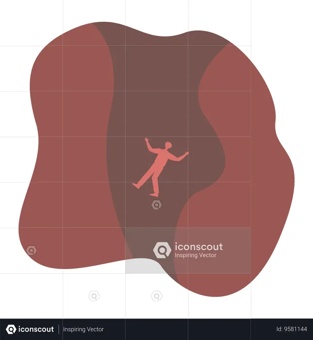 Man fears of falling down  Illustration