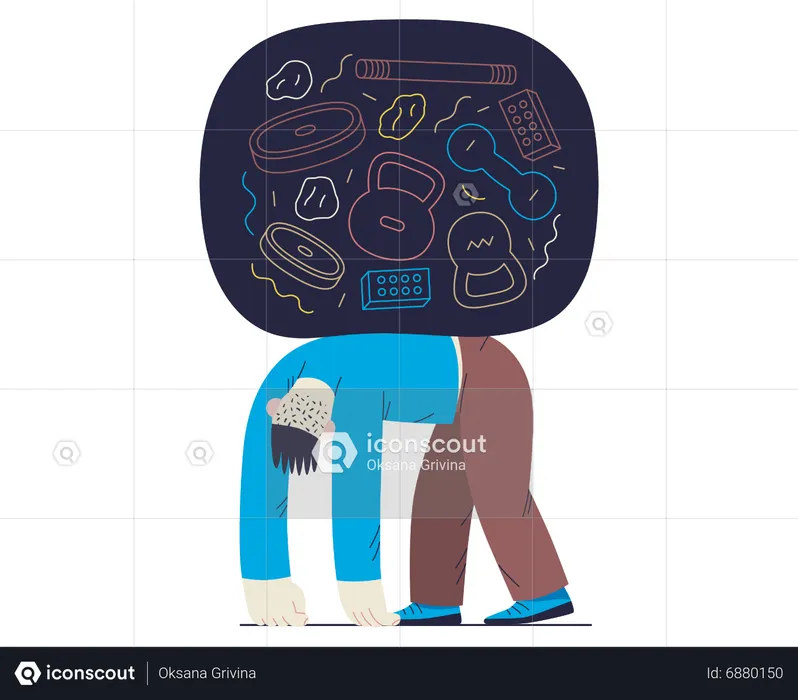 Man Feeling Anxiety  Illustration