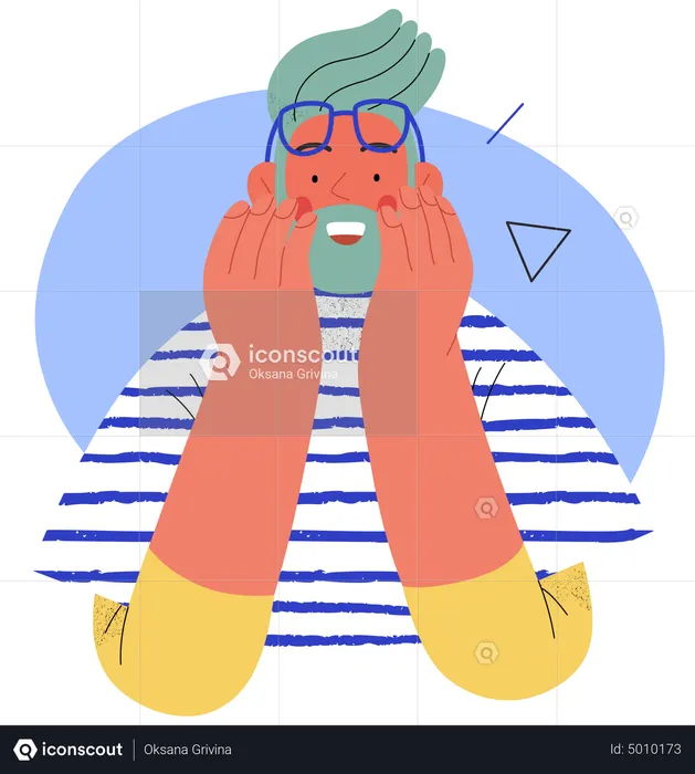 Man feeling shocked seeing wide range of products  Illustration