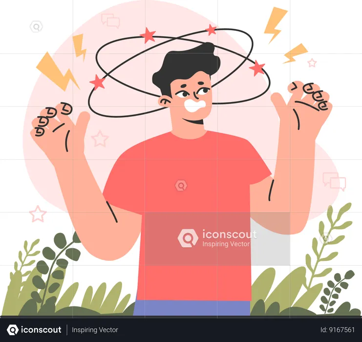 Man feeling stress  Illustration