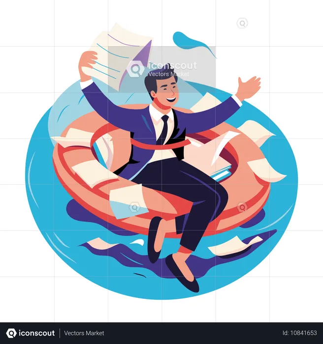 Man feeling work happiness  Illustration