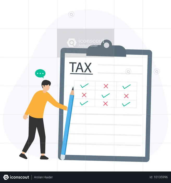 Man filling Tax Form  Illustration