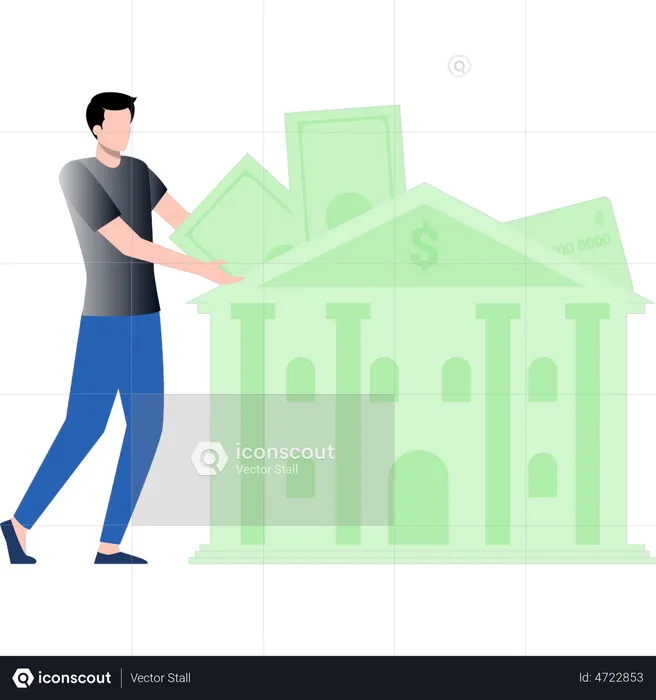 Man finance investment in bank  Illustration