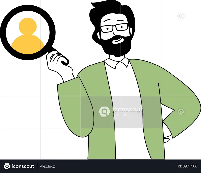 Man find employee  Illustration