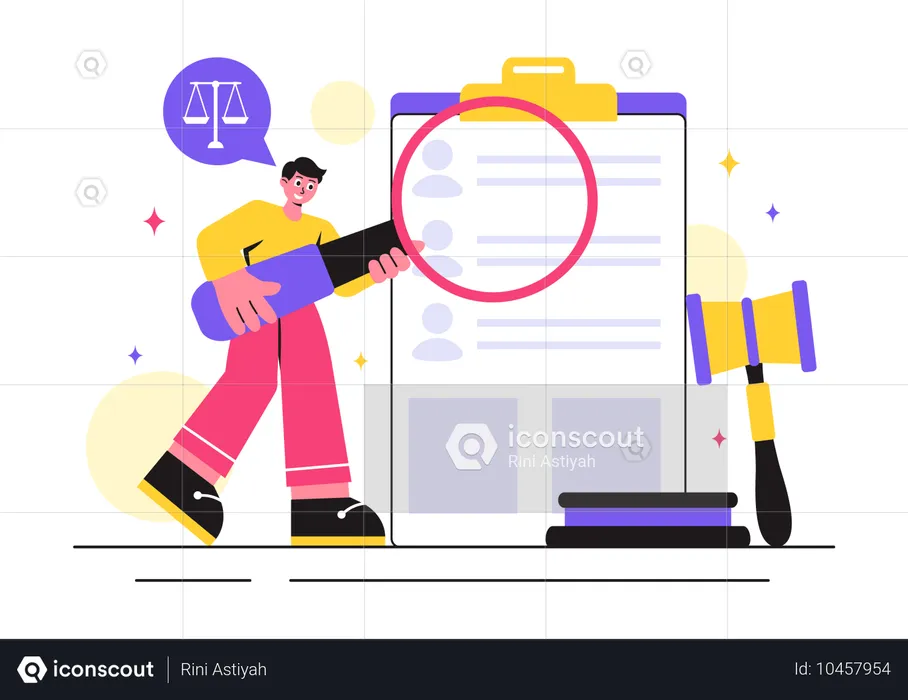 Man find law rule  Illustration