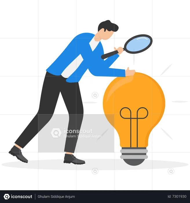 Man finding business idea  Illustration