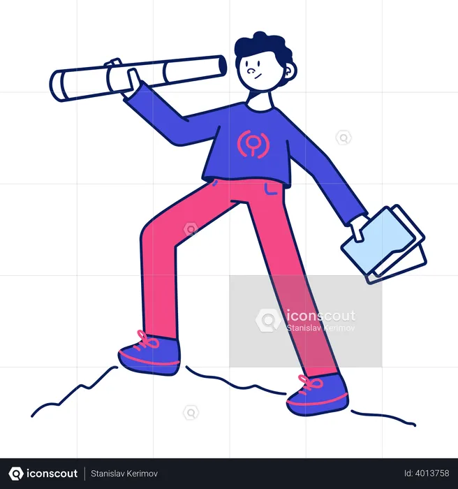 Man finding business opportunity  Illustration