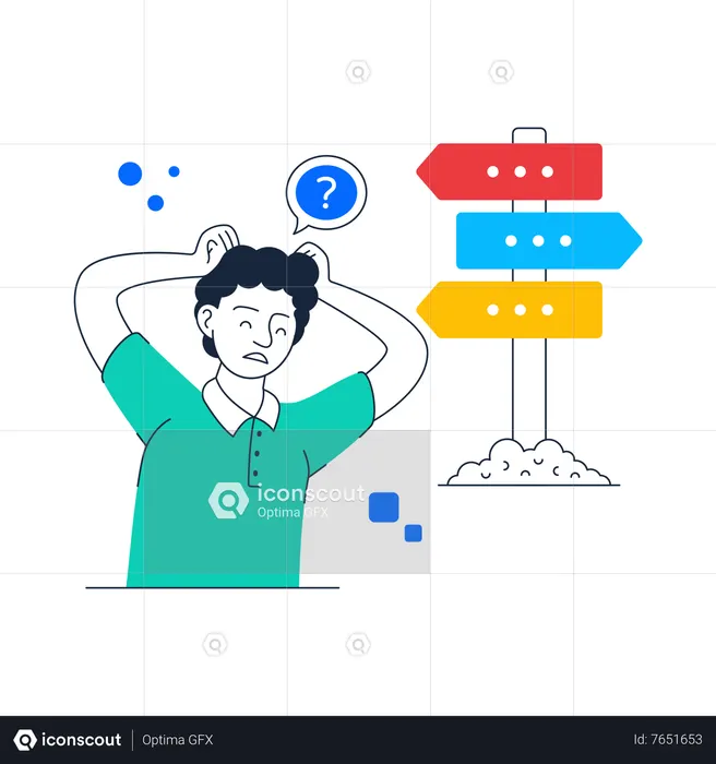 Man finding Career Path  Illustration