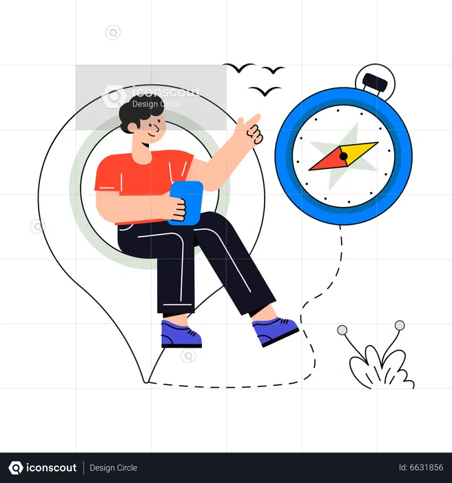 Man finding location  Illustration