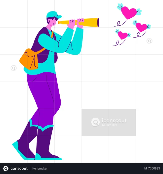 Man finding Love hunter  Illustration