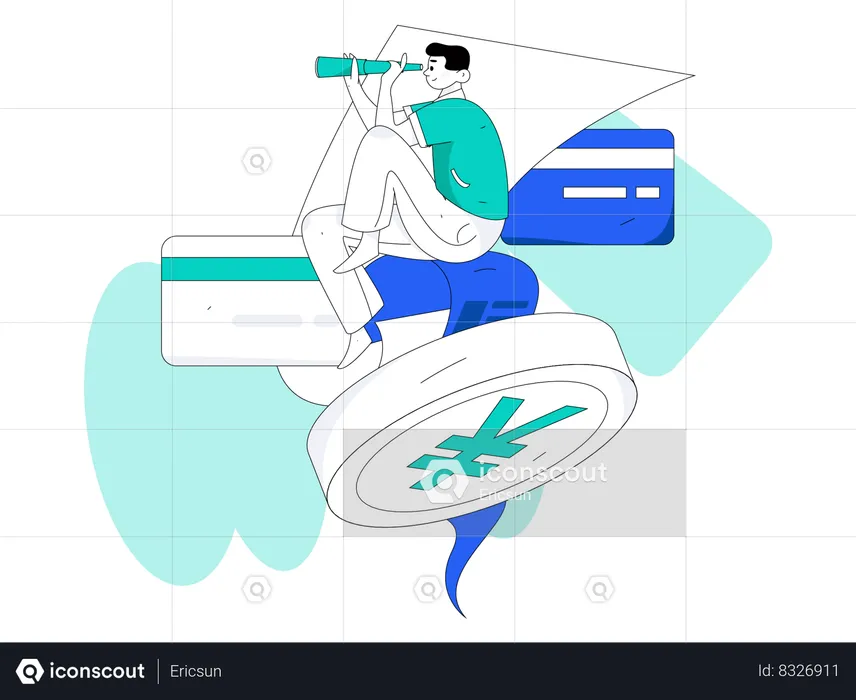 Man finding money  Illustration