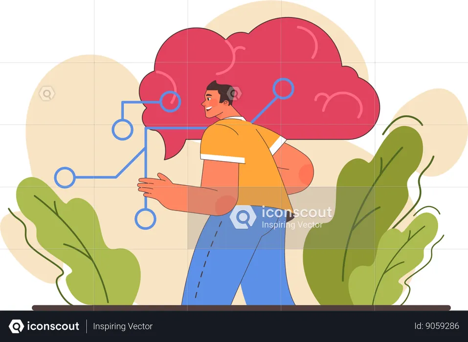 Man finding solution  Illustration