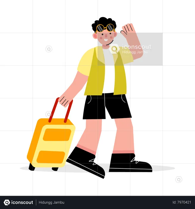 Man finding travel destination  Illustration