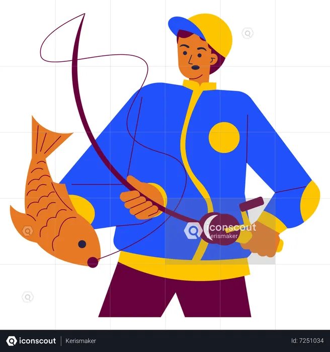 Man Fishing  Illustration