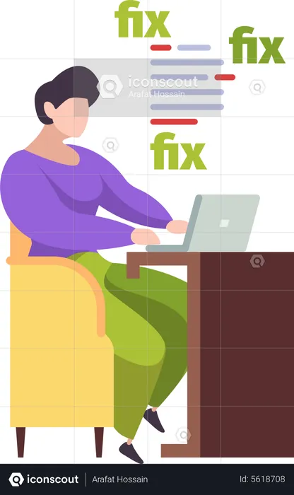 Man fixing errors in website  Illustration