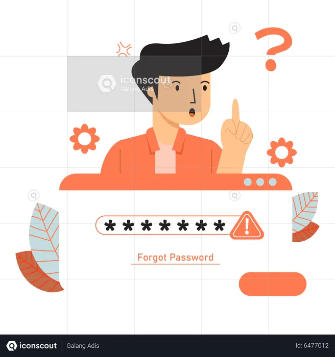 Man Forgot Password Login Page  Illustration