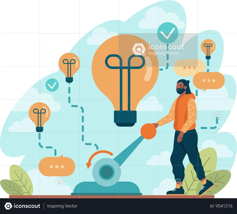 Man generate idea  Illustration