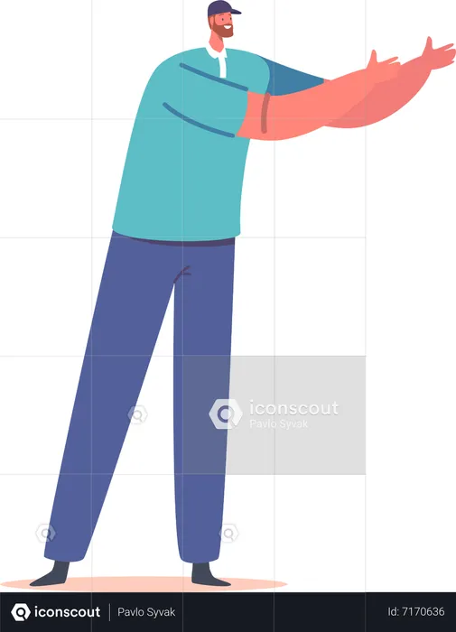 Man Gesturing Confidently  Illustration