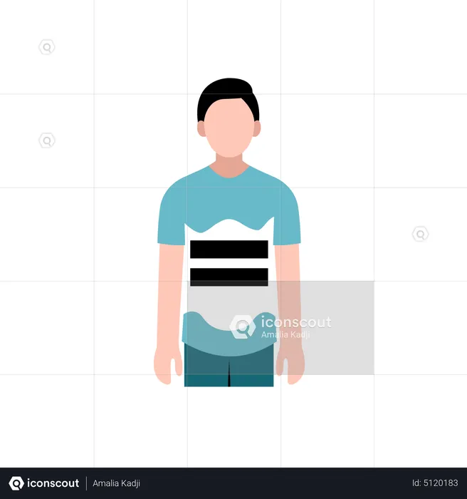 Man getting backbone support after scoliosis treatment  Illustration